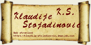 Klaudije Stojadinović vizit kartica